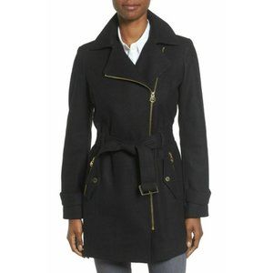 Michael Kors Jackets & Coats Michael Kors Asymmetrical Belted Wool Coat